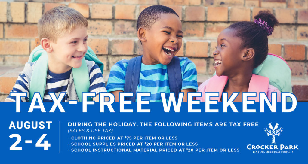 Fri, Aug 2nd - Sun, Aug 4th From clothing and footwear to school supplies and materials, take advantage of back-to-school shopping during tax fee weekend!