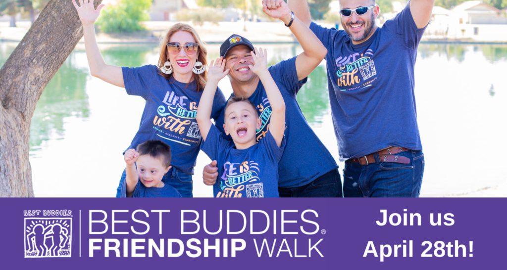 Sun, Apr 28thSupport Best Buddies programs in our schools, workplaces, and communities to help people with intellectual and developmental disabilities