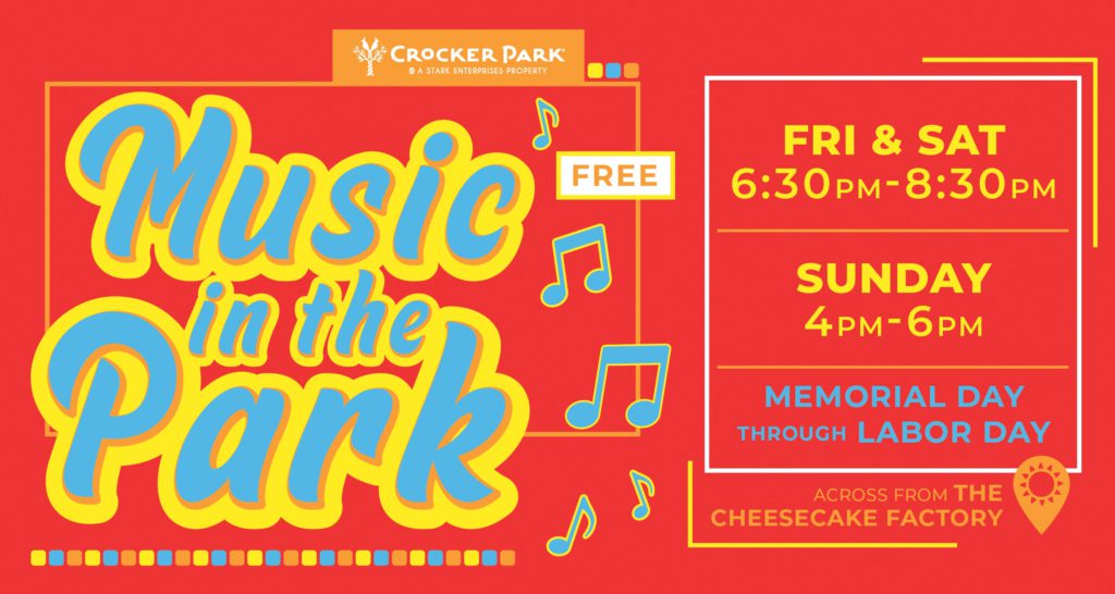 May 23rd - Sep 1st Enjoy live music every Friday, Saturday, and Sunday evening this summer on the East Park Stage near The Cheesecake Factory!