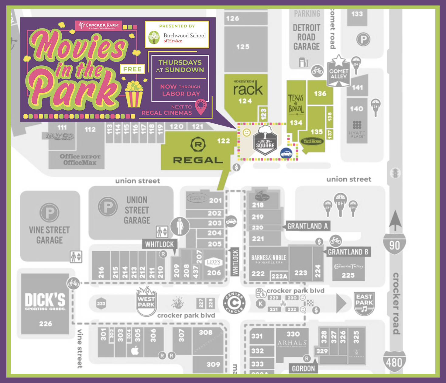 Movies in the Park Map